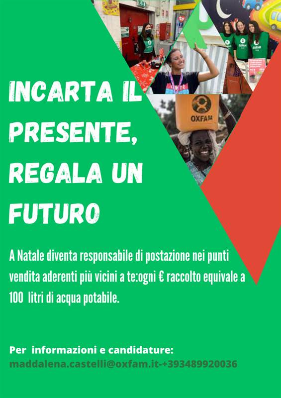 Responsabile di postazione per Oxfam Italia